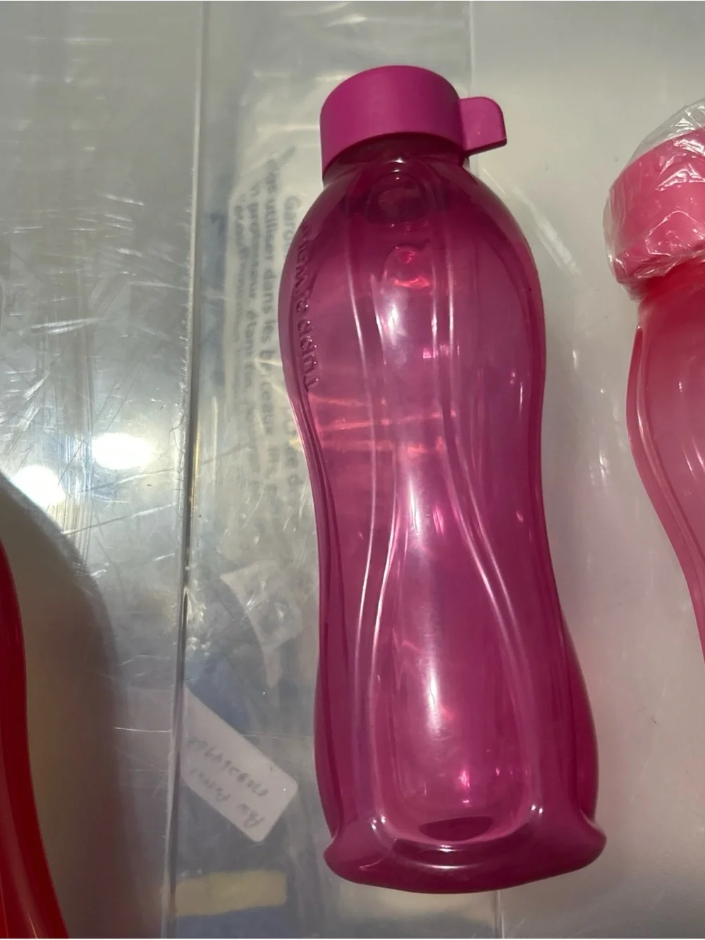 Tupperware Red and Pink Water Bottles Set